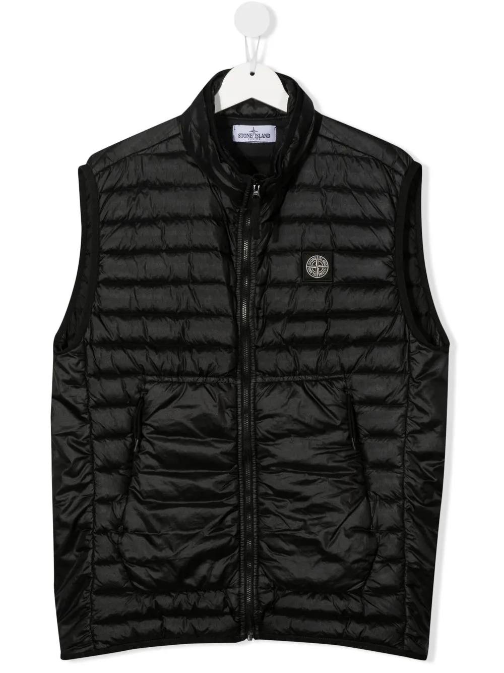 

Stone Island Junior TEEN logo-patch padded gilet - Black