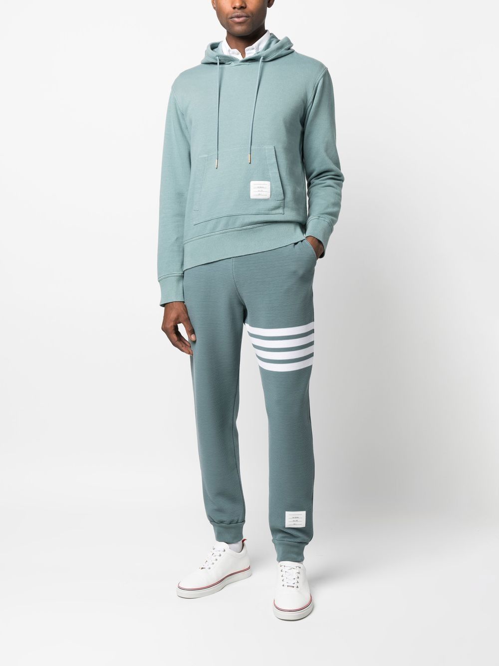 Thom Browne Hoodie met logopatch - Blauw