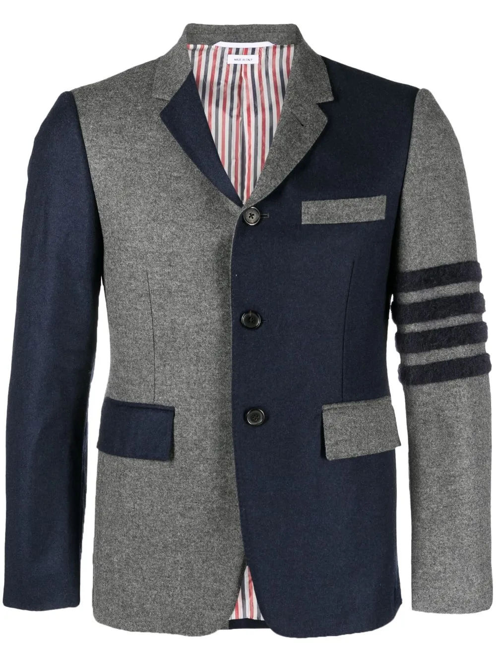 

Thom Browne blazer con paneles y diseño color block - Gris