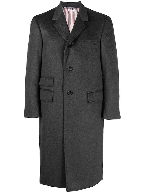 Thom Browne grosgrain-tab cashmere coat