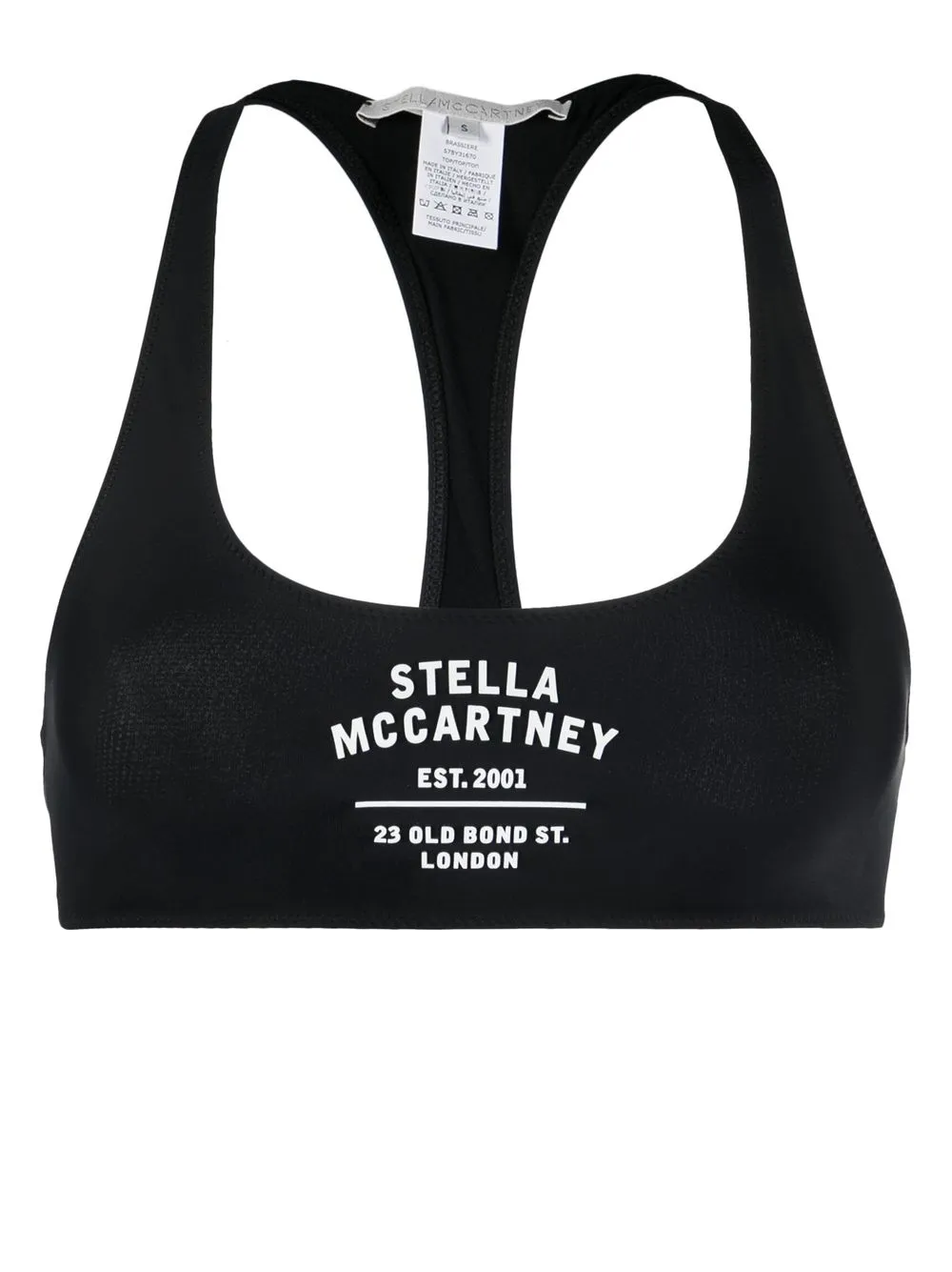 

Stella McCartney bikini tipo bralette con logo - Negro