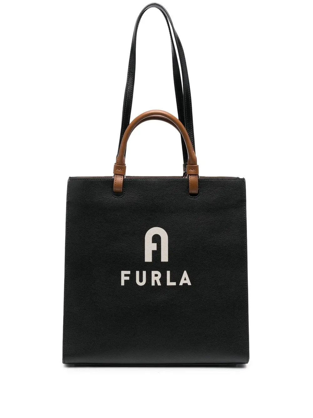 

Furla tote con logo en relieve - Negro