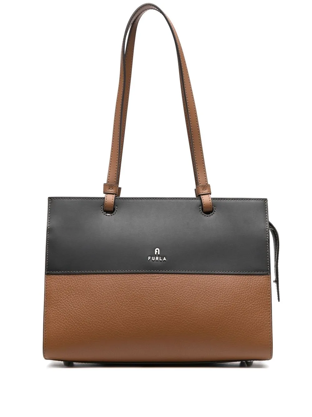 

Furla two-tone leather tote bag - Brown