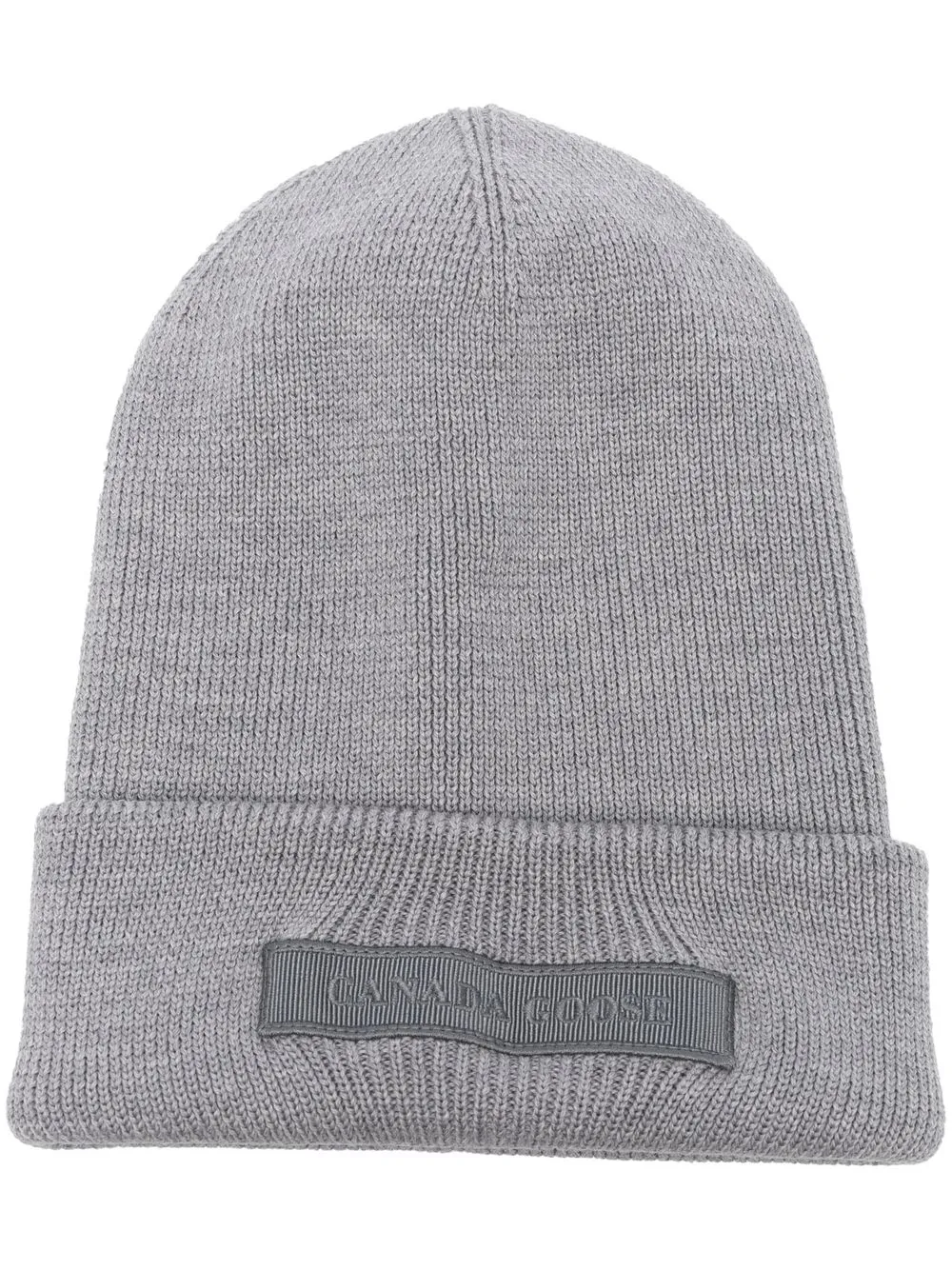 

Canada Goose logo-patch ribbed beanie - Grey