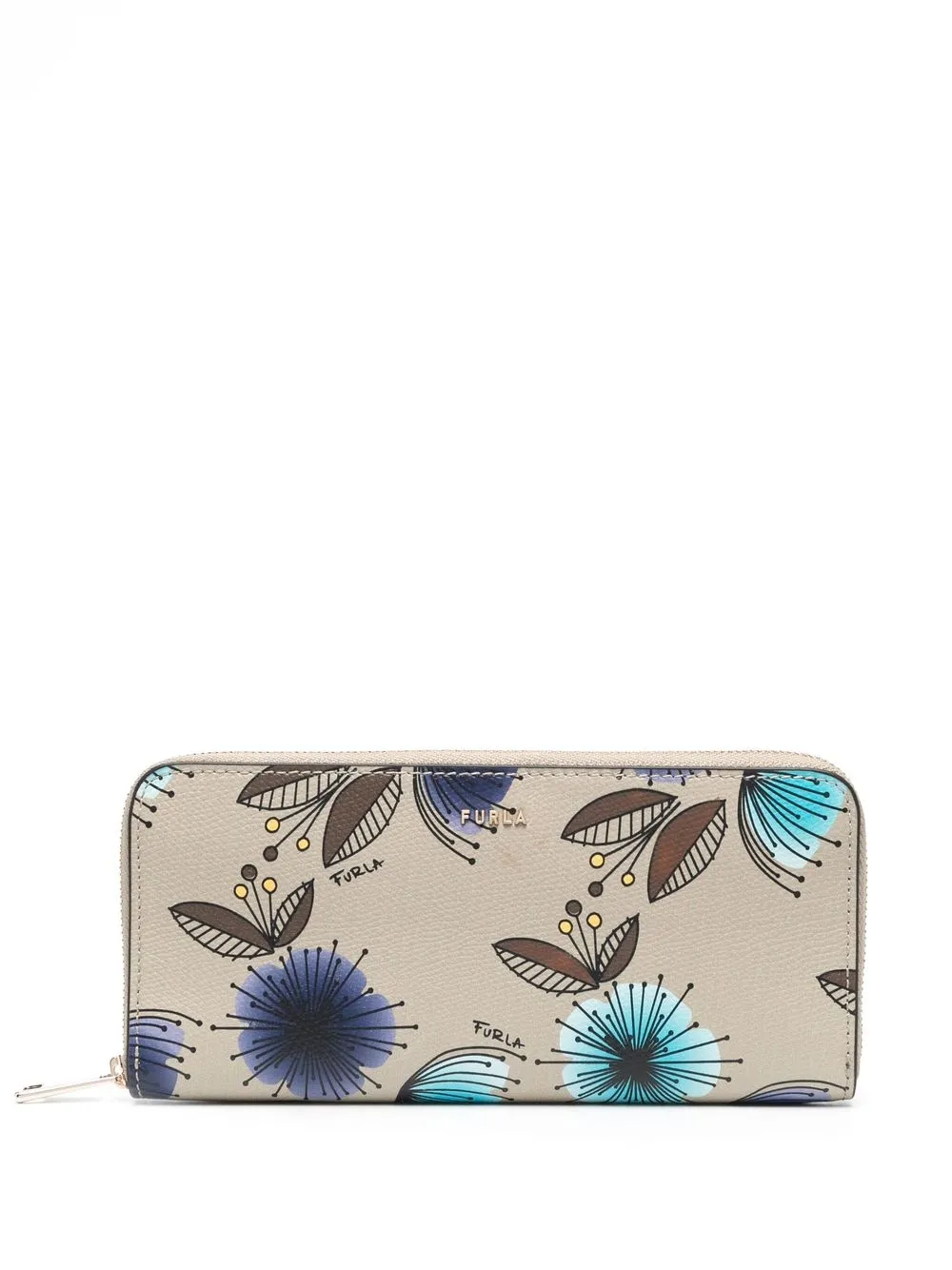 

Furla floral-print zip-up purse - Neutrals