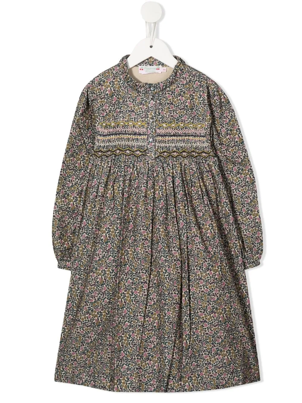 

Bonpoint vestido camisero con estampado floral - Azul