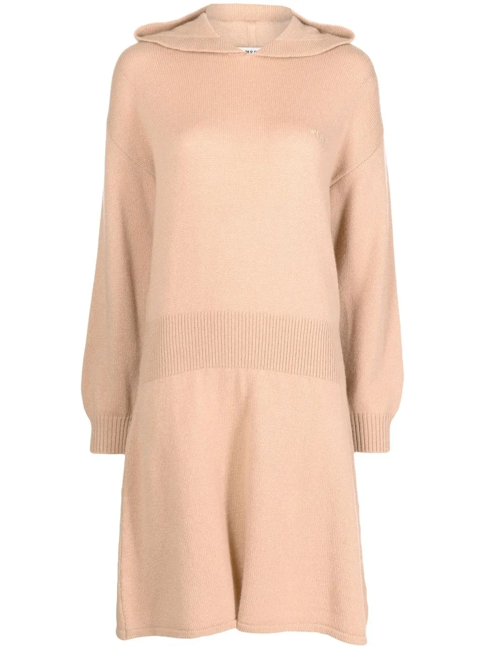 

MSGM fine-knit layered hoodie dress - Brown