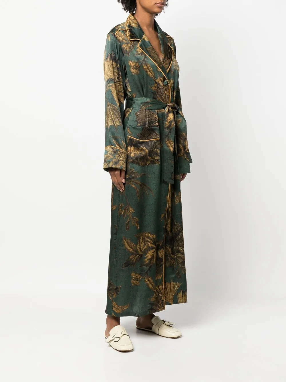 F.R.S For Restless Sleepers floralprint Silk Robe Dress Farfetch