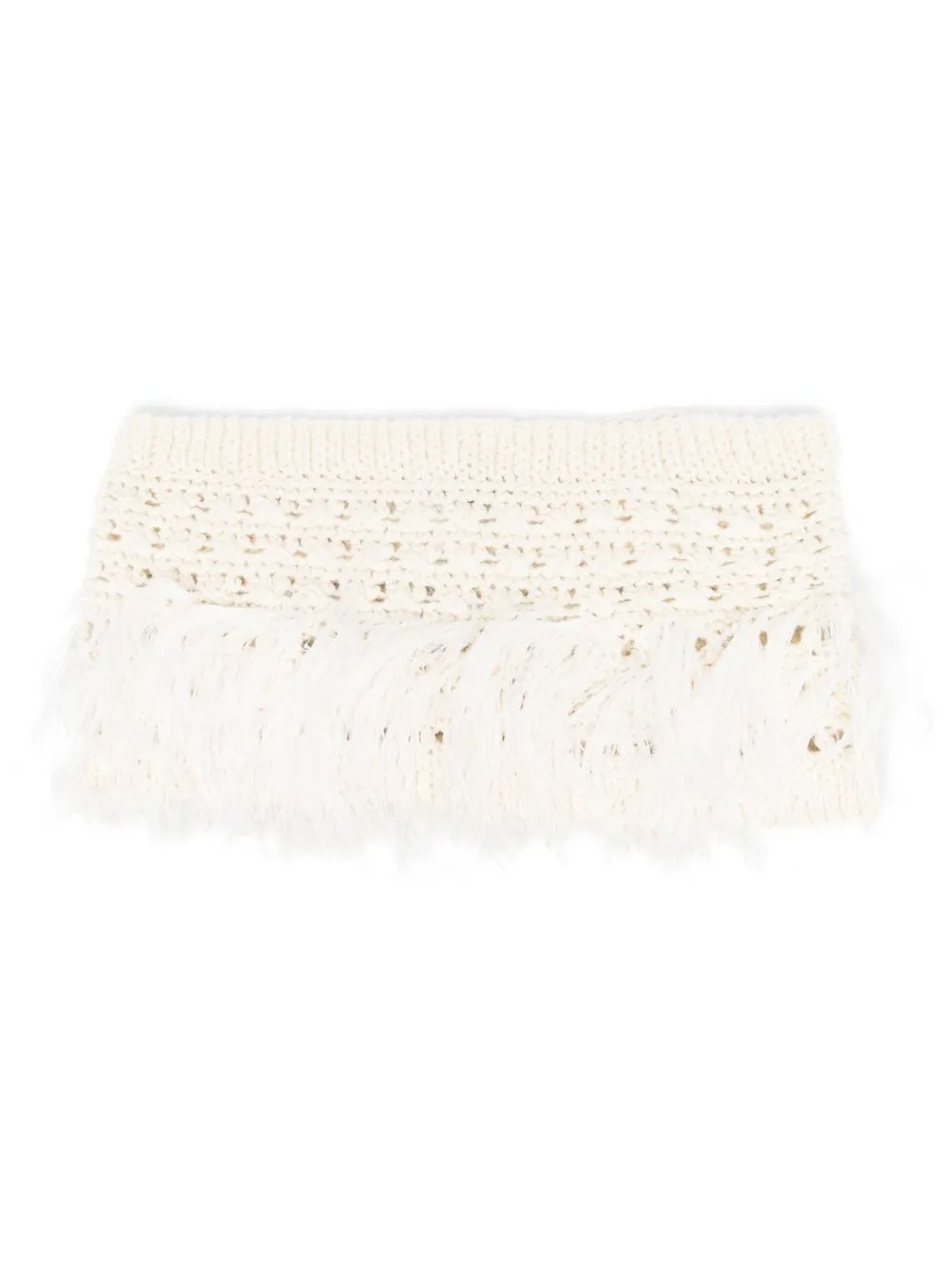 

Fabiana Filippi cable-knit feather scarf - Neutrals