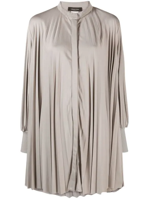 gathered-detail long-sleeve dress