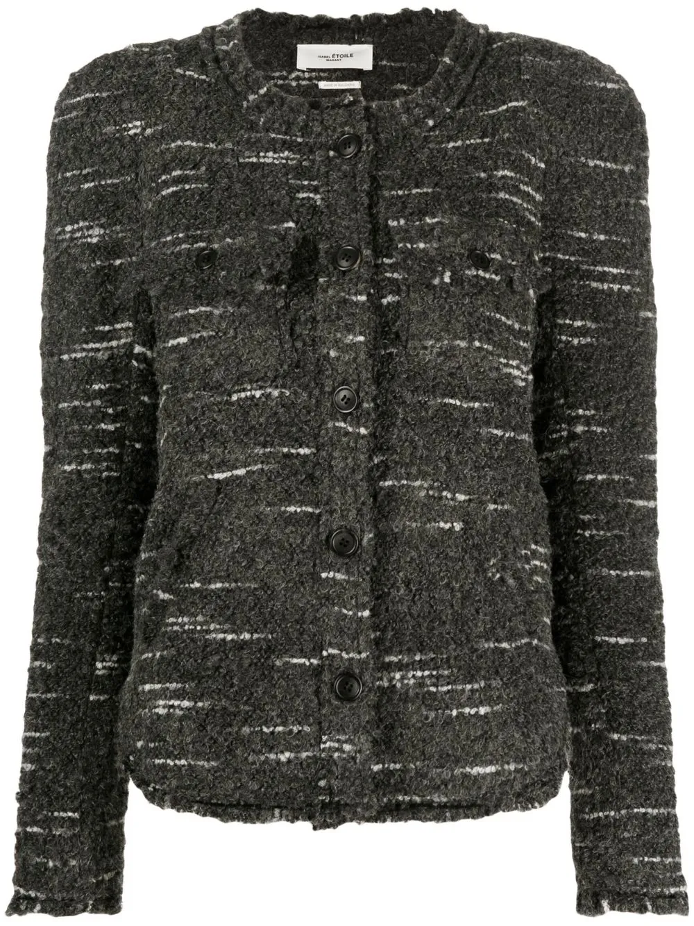 

Isabel Marant Étoile chamarra de tweed corta - Gris