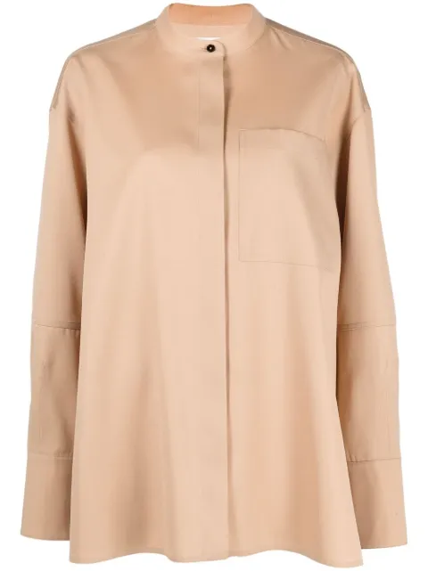 Jil Sander collarless button-front shirt