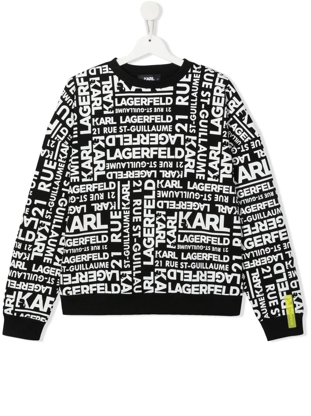 Karl Lagerfeld Teen Logo-print Long-sleeve Sweatshirt In Black