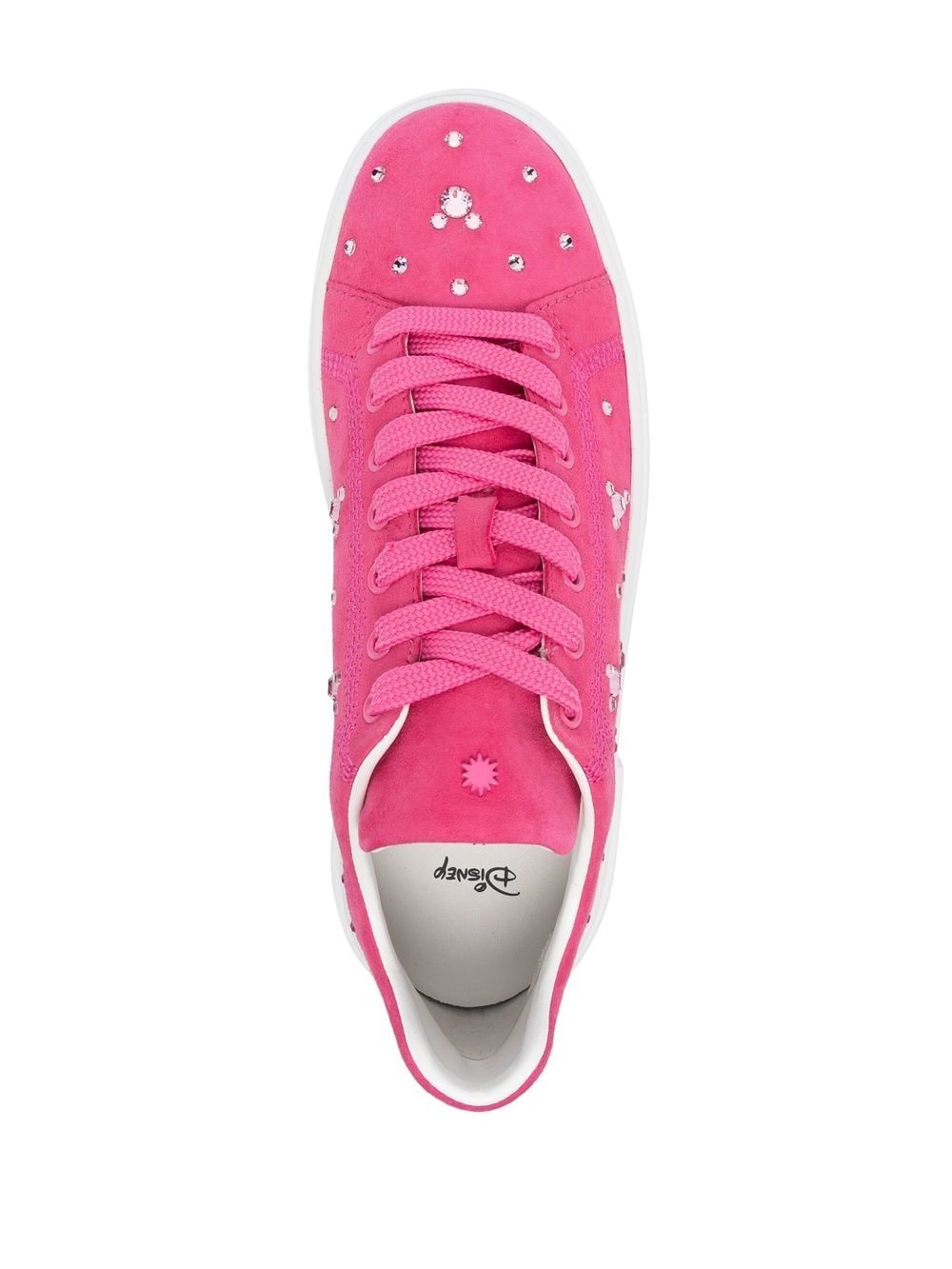 Shop Stuart Weitzman Crystal-embellished Suede Sneakers In Pink