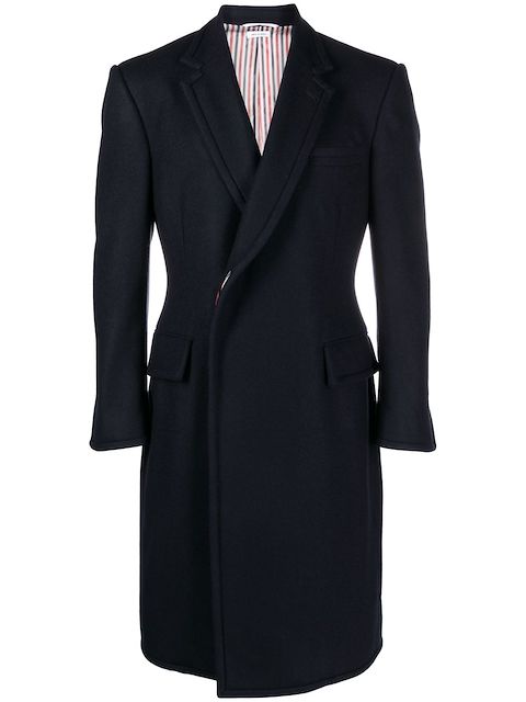 Thom Browne RWB stripe virgin-wool coat