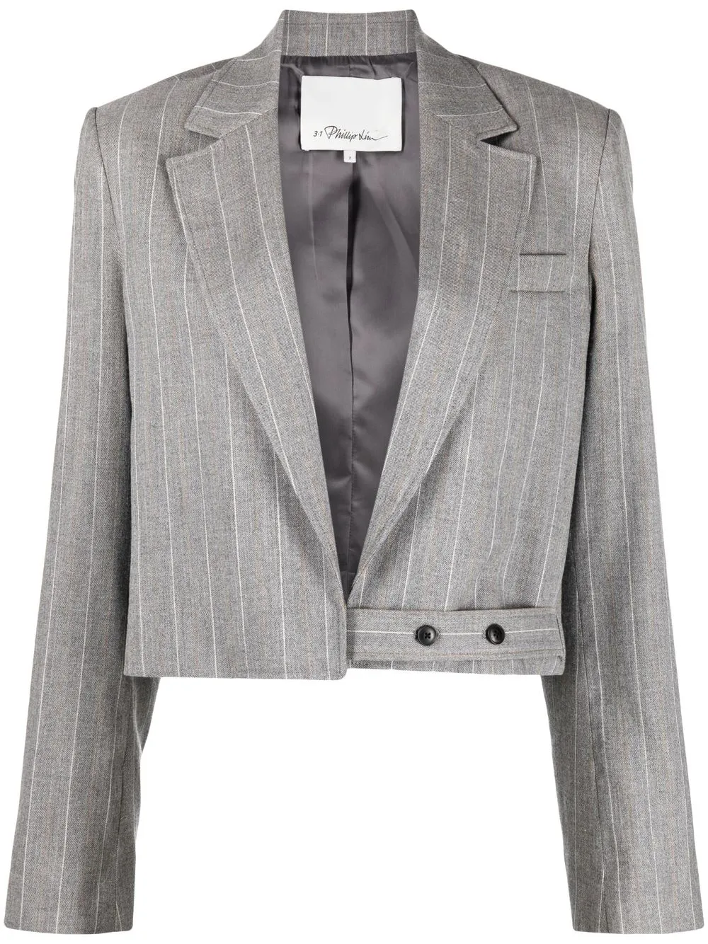 

3.1 Phillip Lim blazer corto con cinturón - Gris