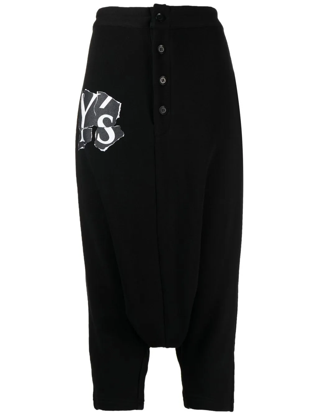 

Y's pantalones drop crotch capri - Negro