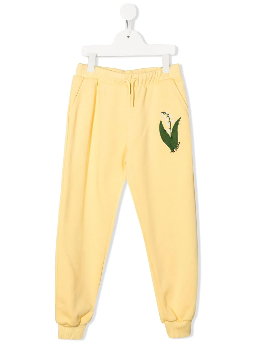 

Mini Rodini embroidered logo-patch joggers - Yellow