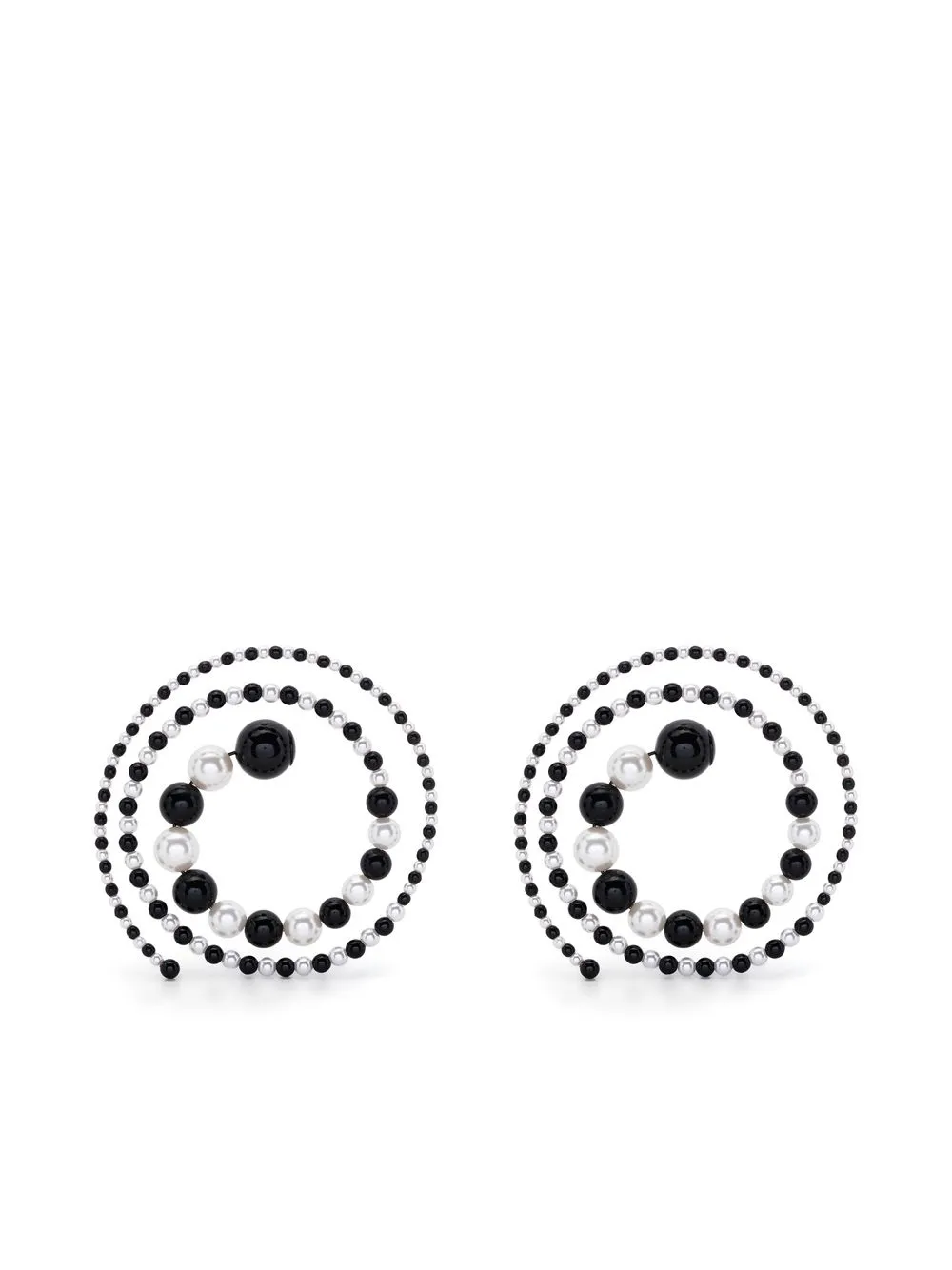 

Y/Project aretes con perlas en contraste - Negro