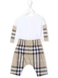 Burberry Kids Vintage Check cotton romper - Neutrals