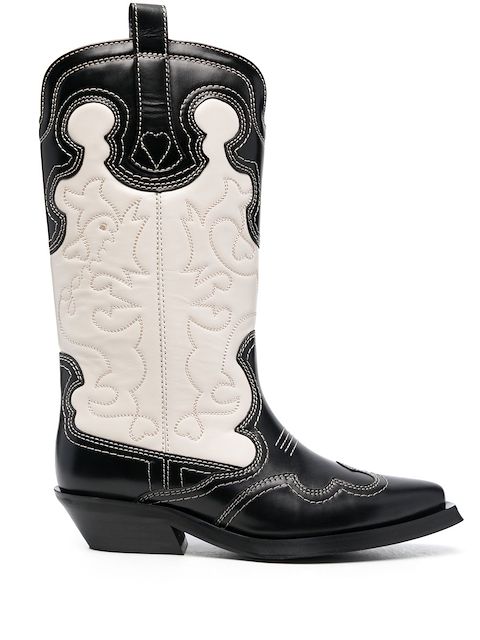 GANNI embroidered Western boots