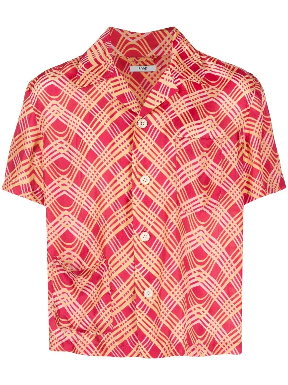 

BODE camisa estampada manga corta - Rojo