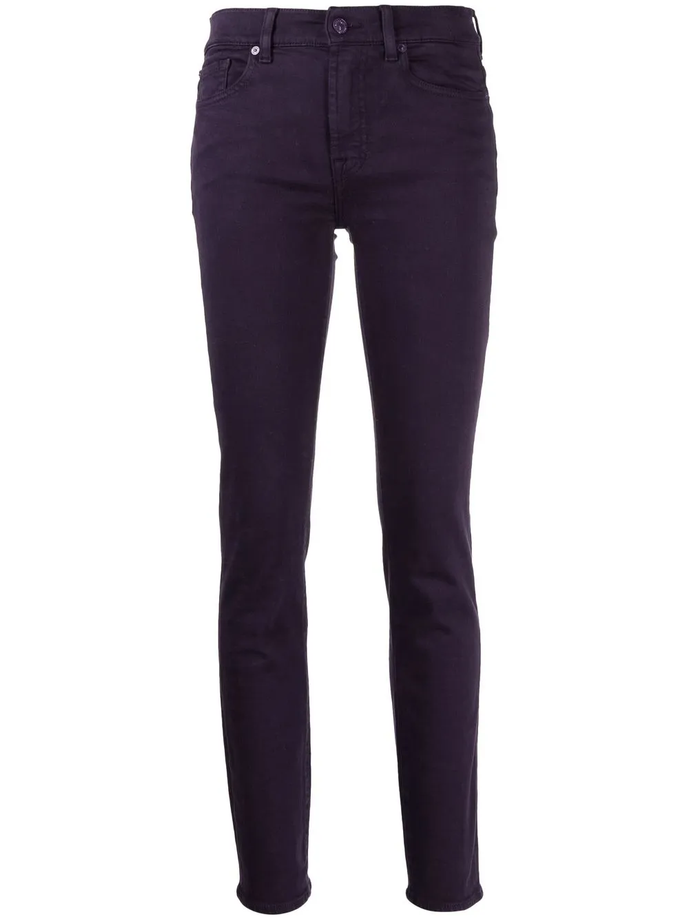 

7 For All Mankind skinny jeans con tiro medio - Morado