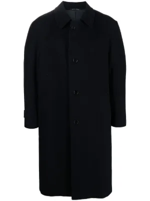 Yohji Yamamoto single-breasted drop-shoulder Coat | Black | FARFETCH