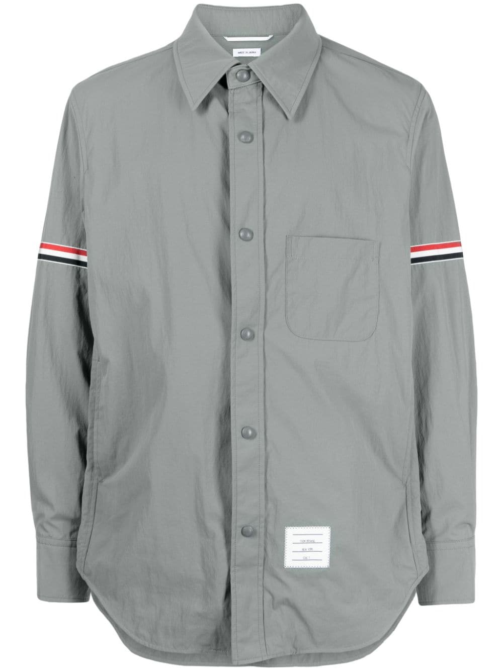 Thom Browne Rwb Armband Piqué Shirt Jacket In Grey
