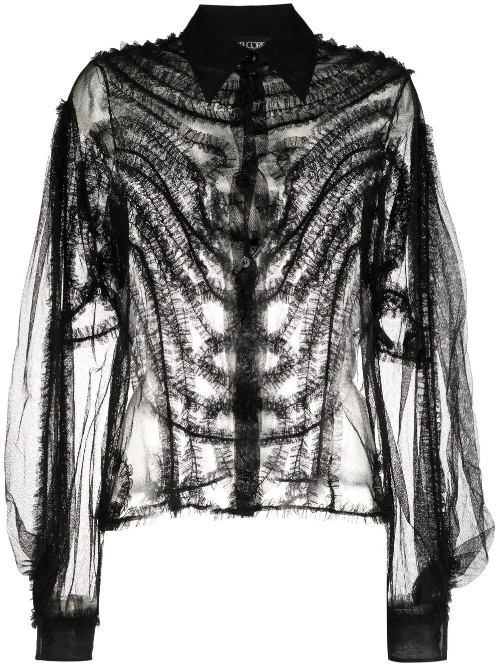 

DEL CORE blusa de seda transparente - Negro