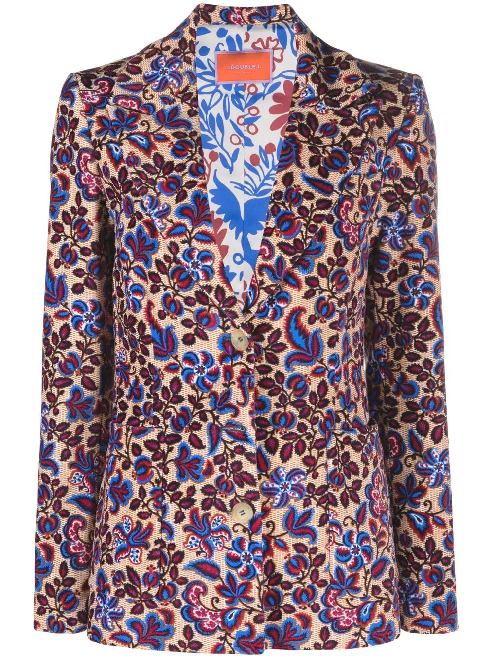 

La DoubleJ floral-print cotton blazer - Neutrals