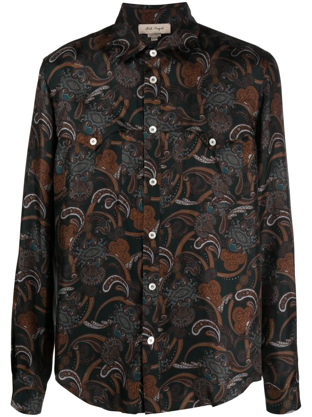 

Nick Fouquet camisa des eda con estampado de cachemira - Negro