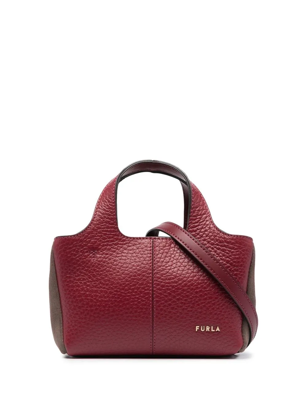 

Furla two-tone leather tote bag - Red