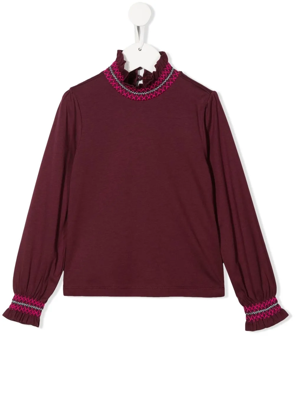 Scotch & Soda blusa bordada con volantes - 1670 RUBY