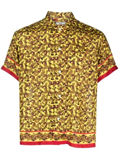 BODE paisley-print short-sleeved silk shirt