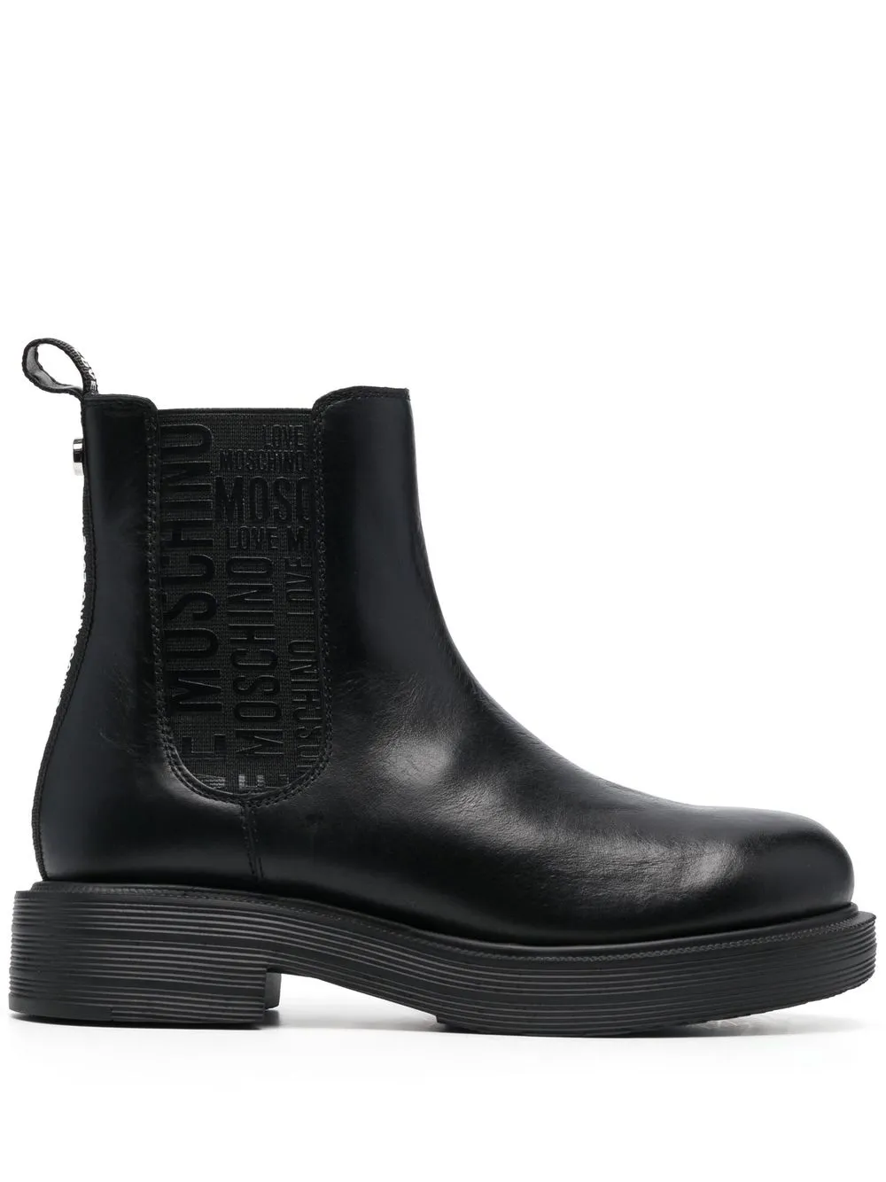 

Love Moschino botas chelsea con franja del logo - Negro