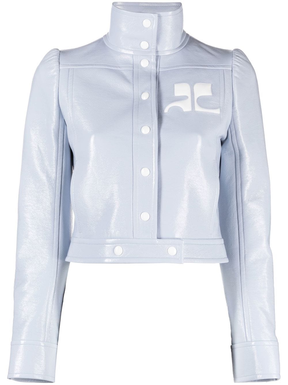 Shop Courrèges Chest Logo-print Detail Jacket In Blau