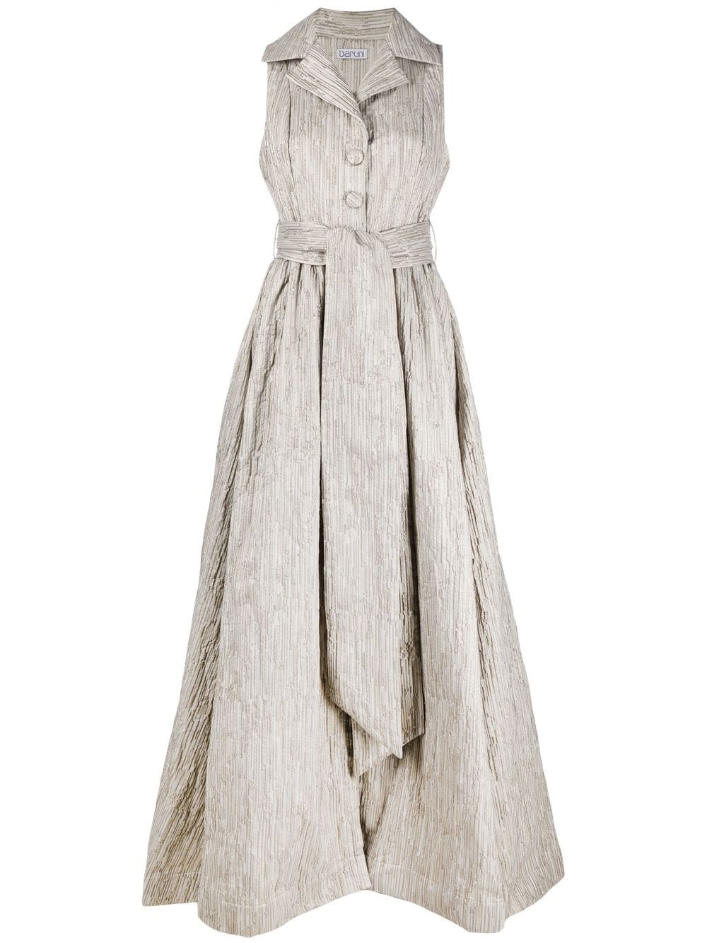 Baruni Halima Belted Gown In Neutrals