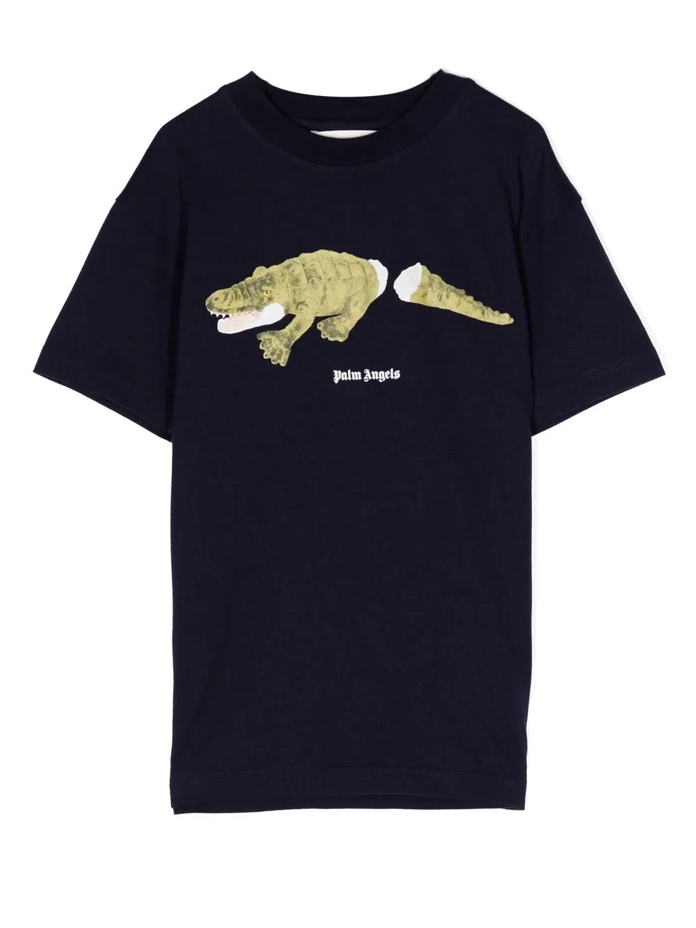 

Palm Angels Kids crocodile-print cotton T-shirt - Blue