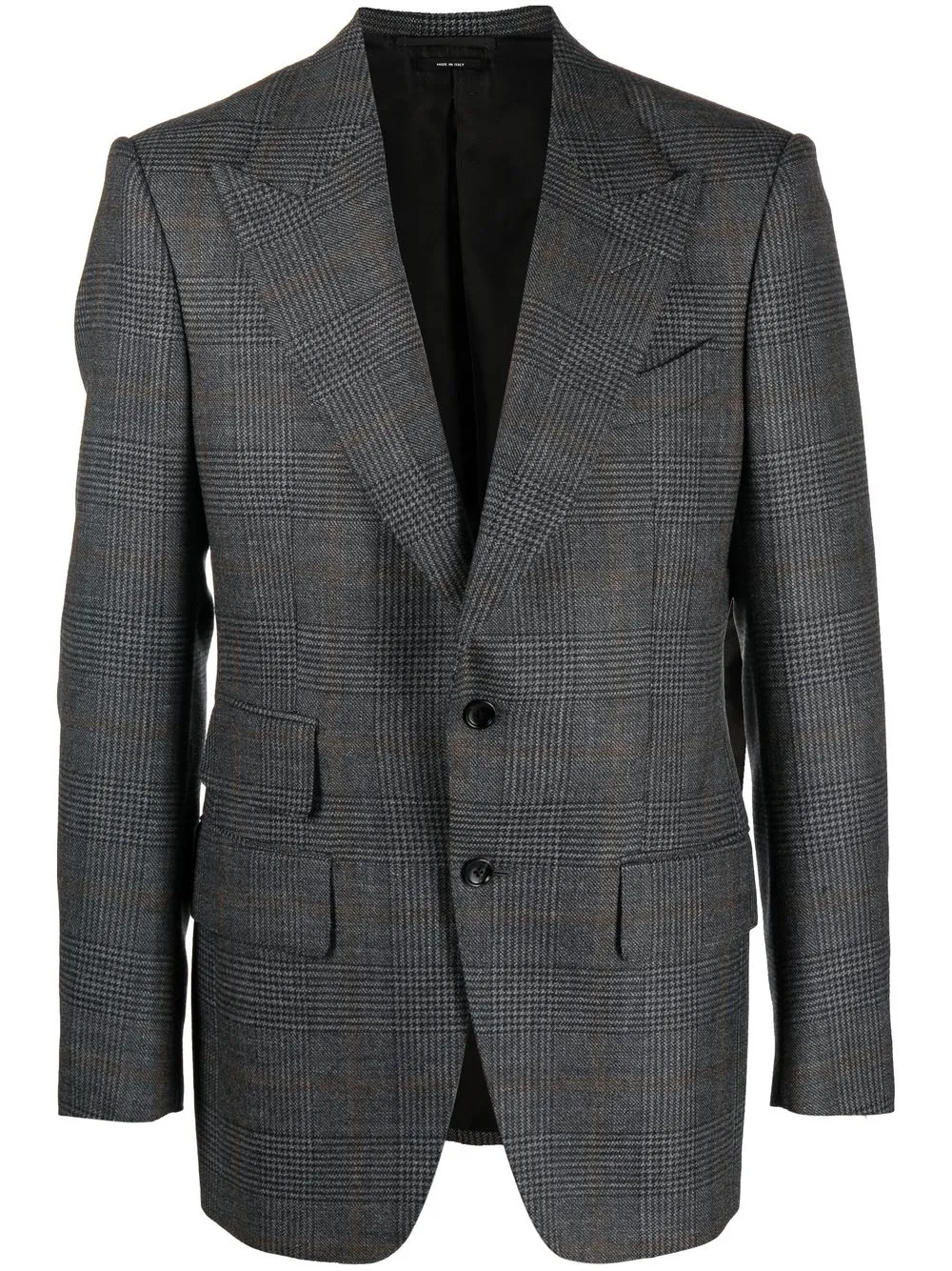 

TOM FORD check-print single-breasted blazer - Grey