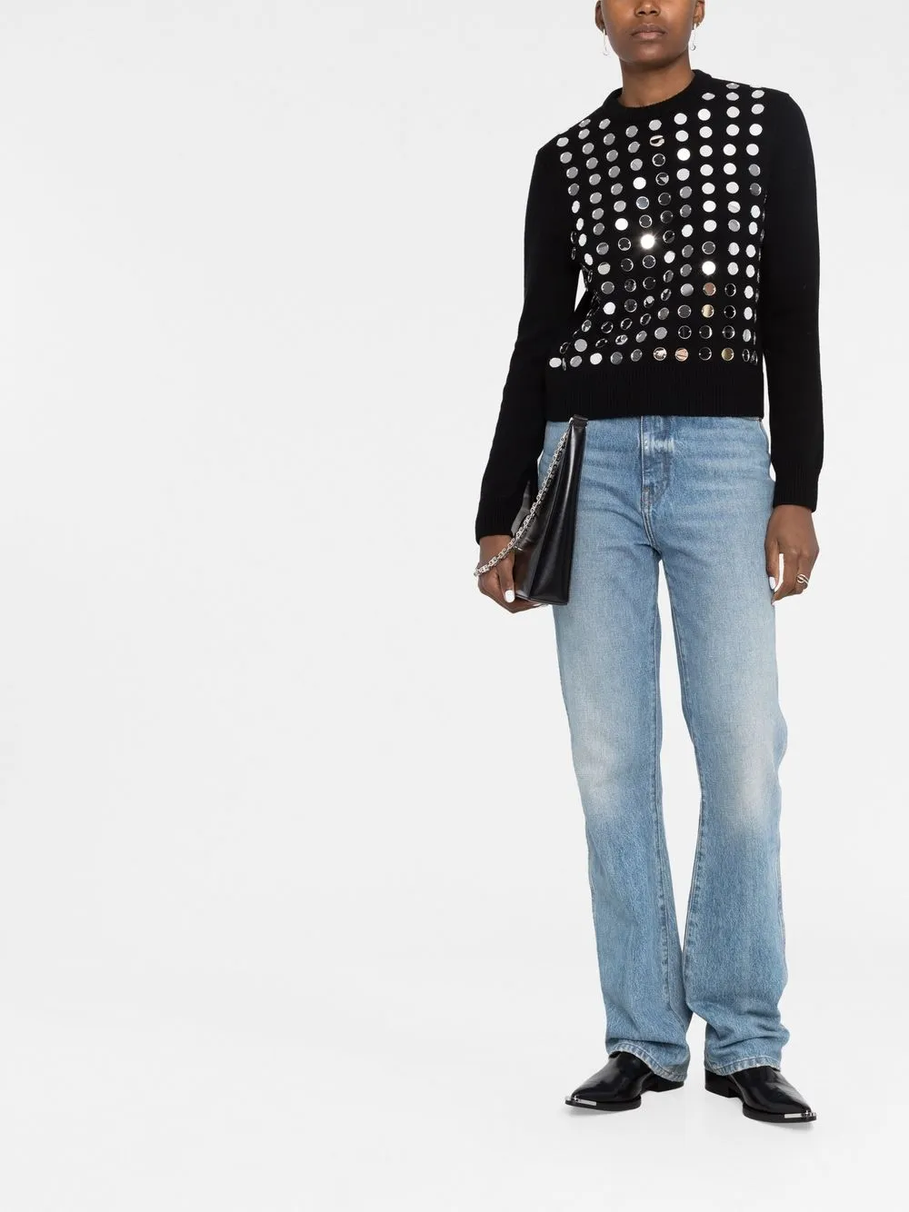 Coperni Mirror-sequin Jumper In Black