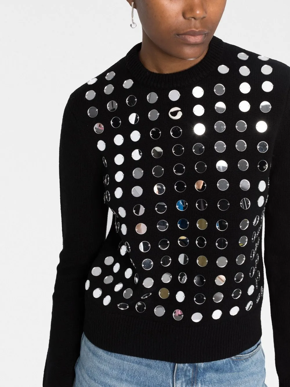 Coperni Mirror-sequin Jumper In Black