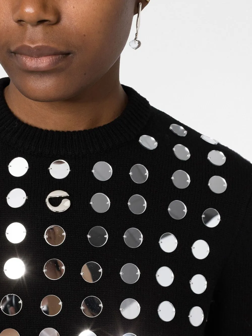 Coperni Mirror-sequin Jumper In Black