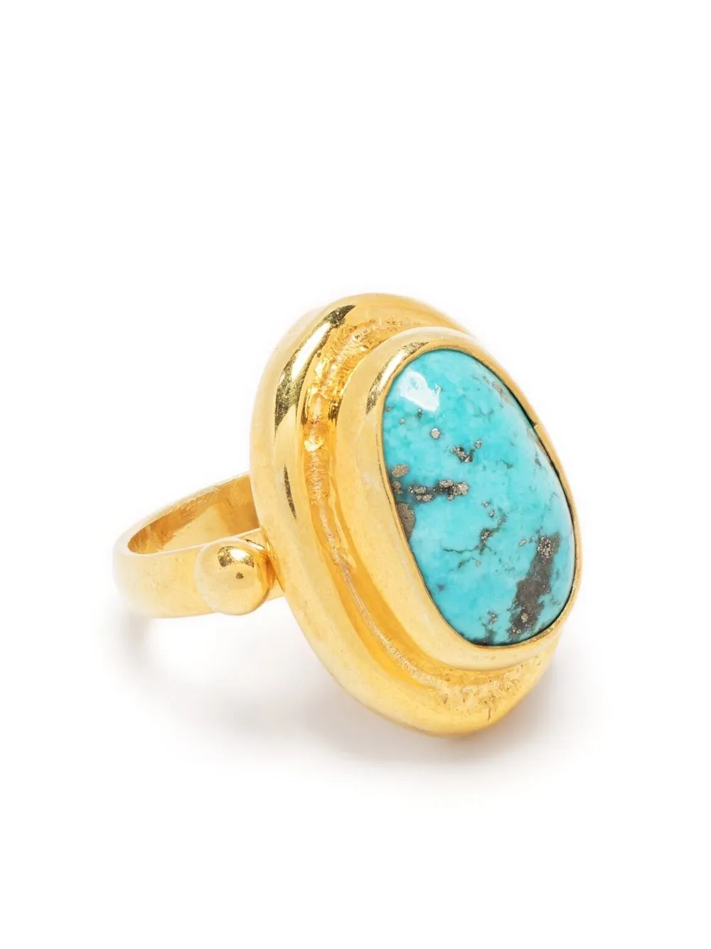 

Loulou x Obsidian turquoise stone ring - Gold