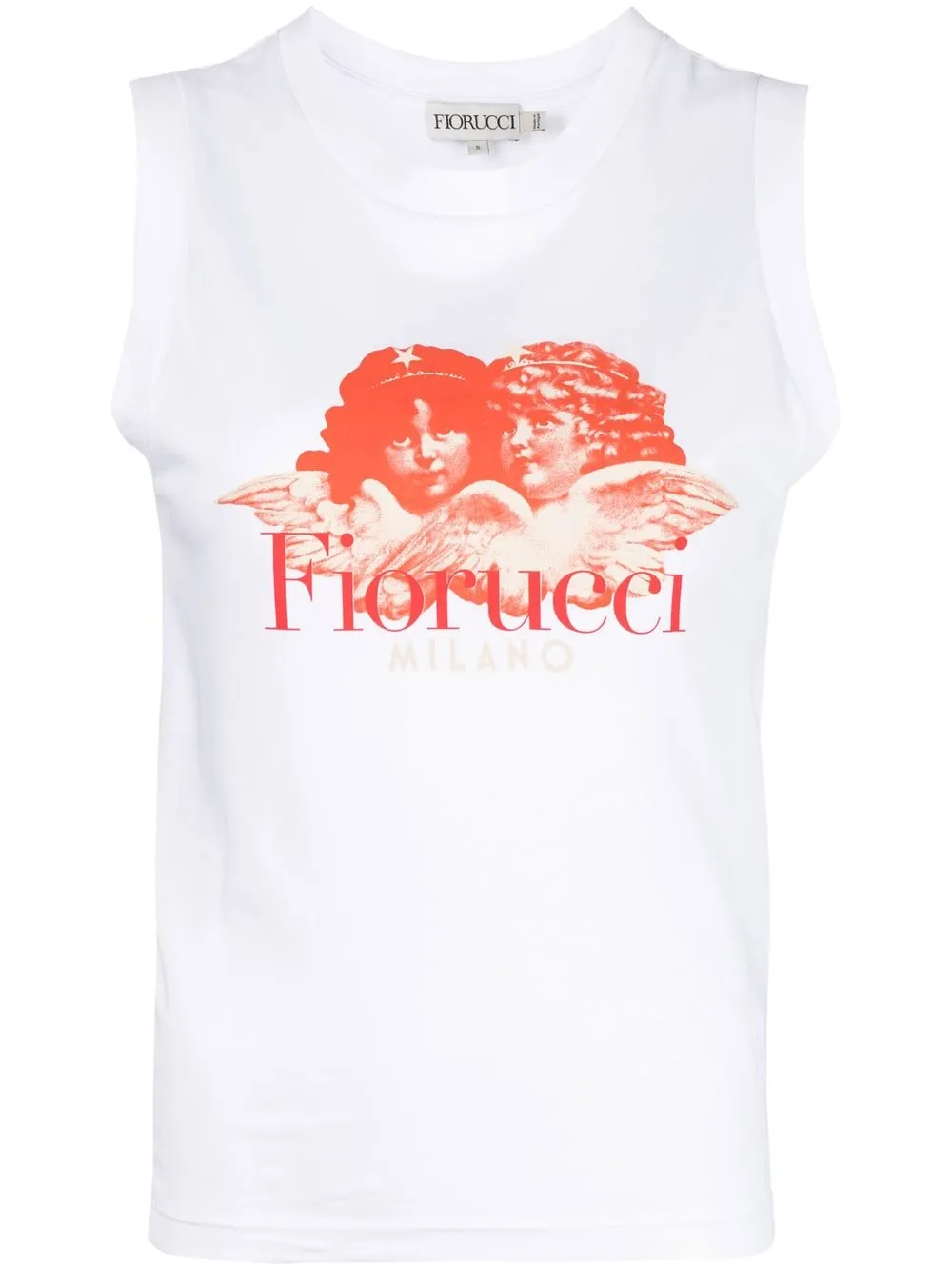 

Fiorucci logo-print organic cotton tank top - White