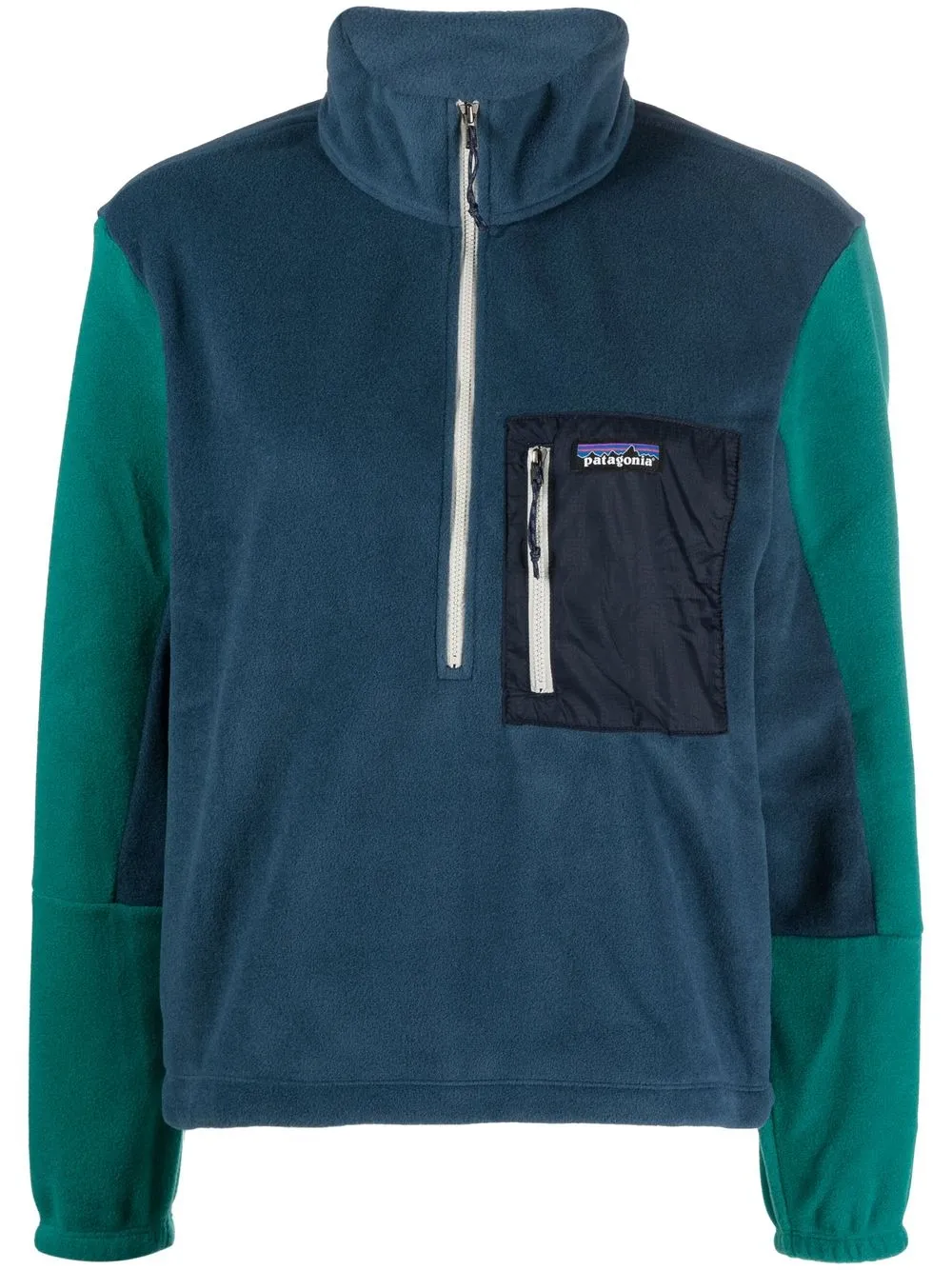 

Patagonia two-tone half-zip fleece top - Blue