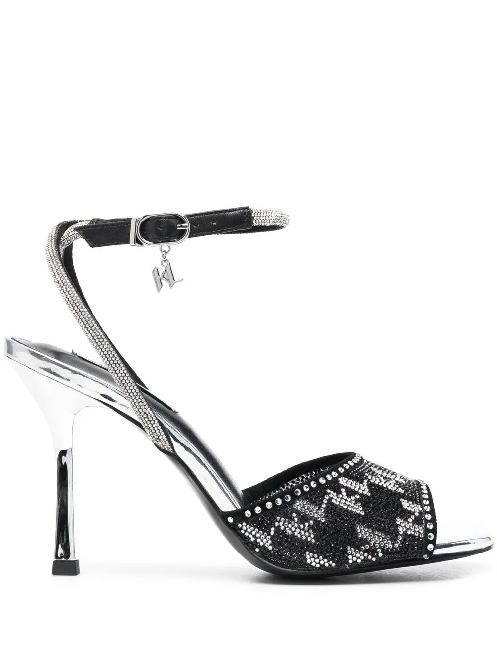 

Karl Lagerfeld 100mm Gala Ankle crystal-embellished sandals - Black