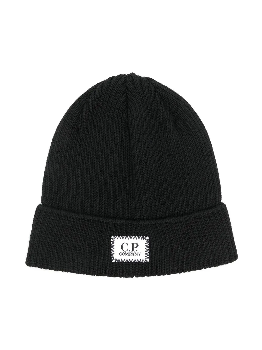 

C.P. Company Kids logo-patch beanie hat - Black