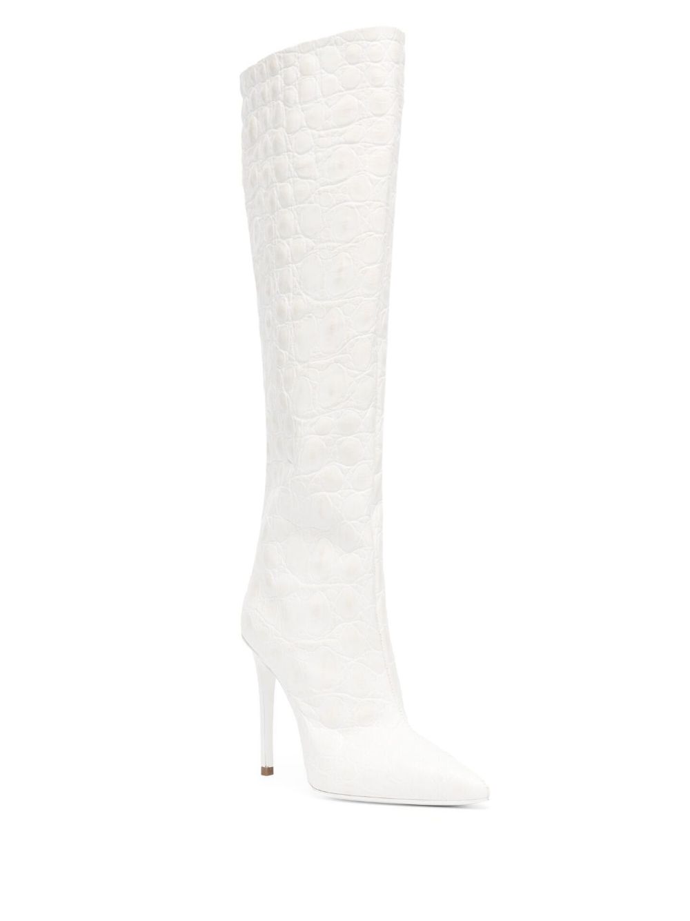 Paris Texas 110mm leather stiletto boots - White