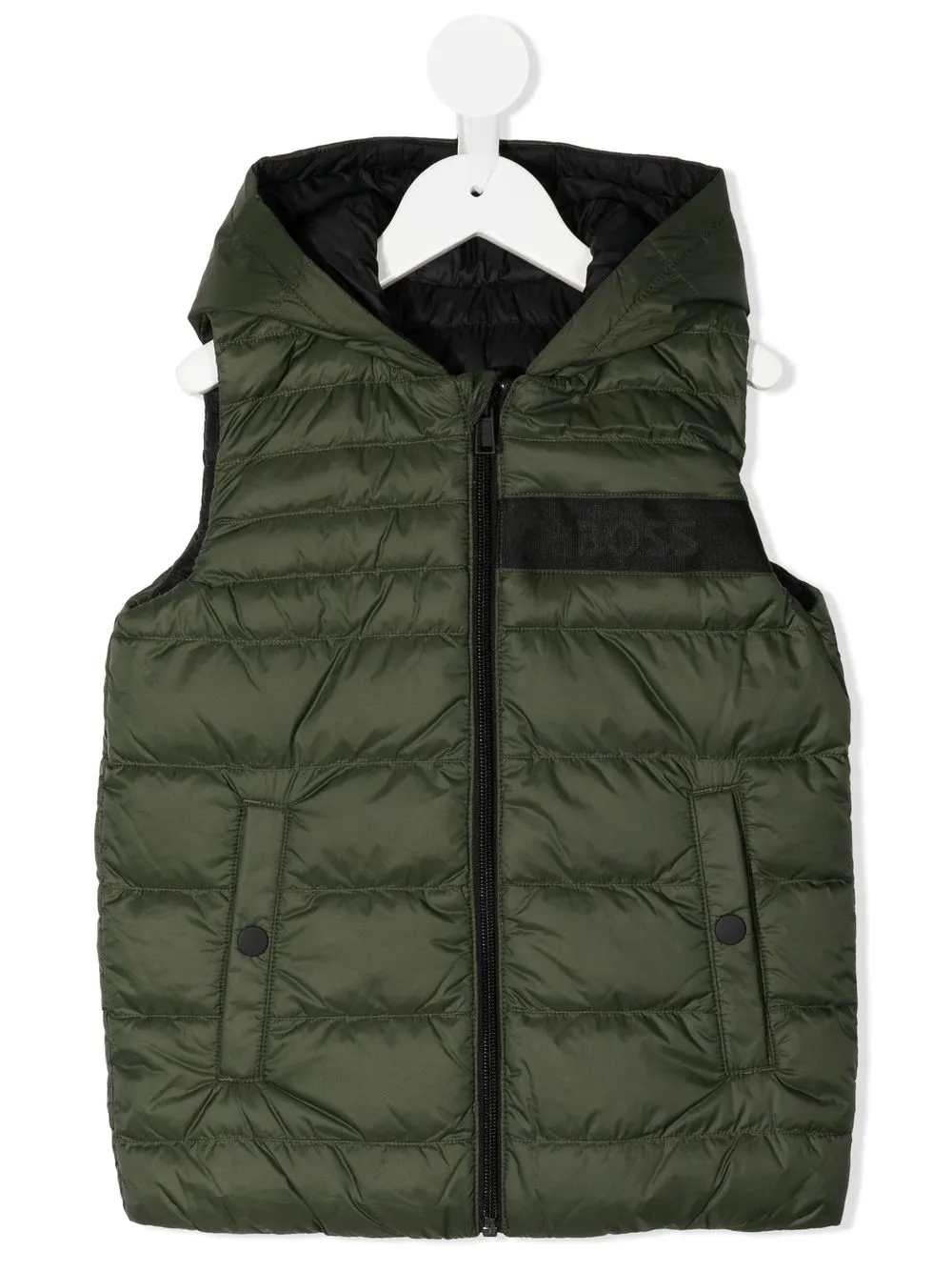 

BOSS Kidswear logo-print hooded gilet - Green